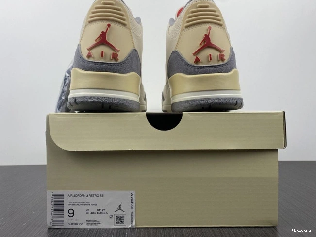 Rep TBkick Retro 3 Jordan Air DH7139-100 Muslin 0821
